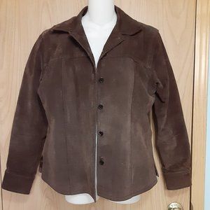 Chocolate AMI Brown Suede Leather Jacket